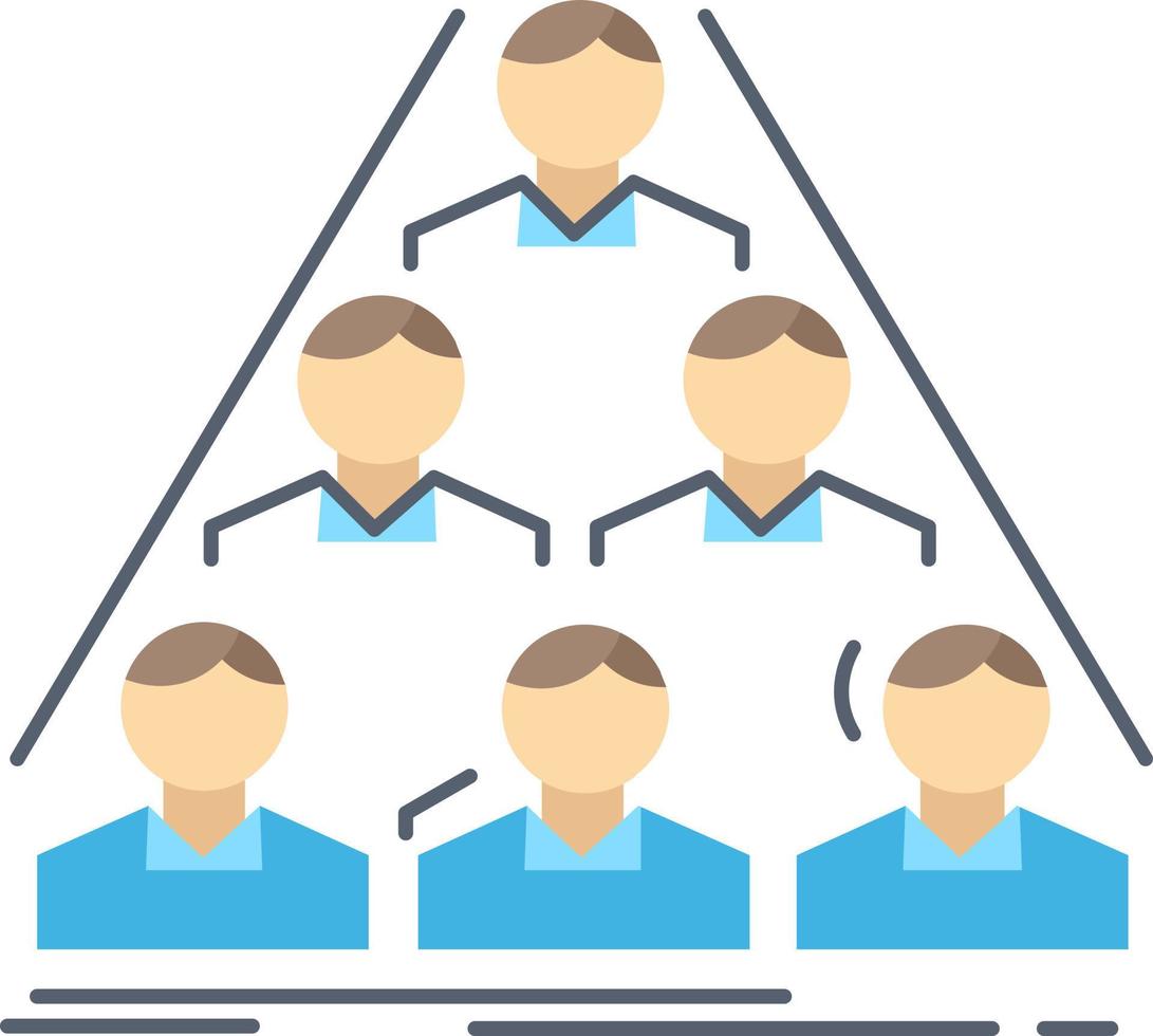 team build structure business meeting Flat Color Icon Vector