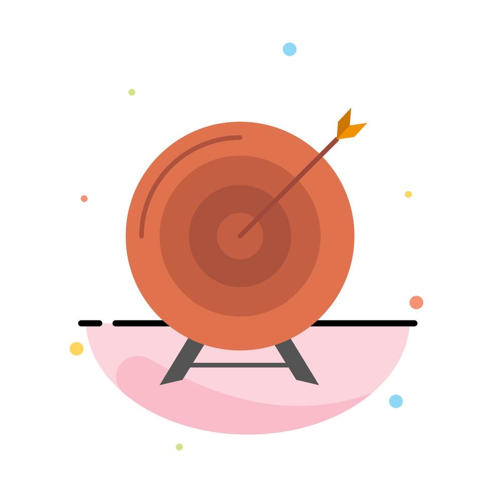 Target Aim Archive Business Goal Mission Success Abstract Flat Color Icon Template vector