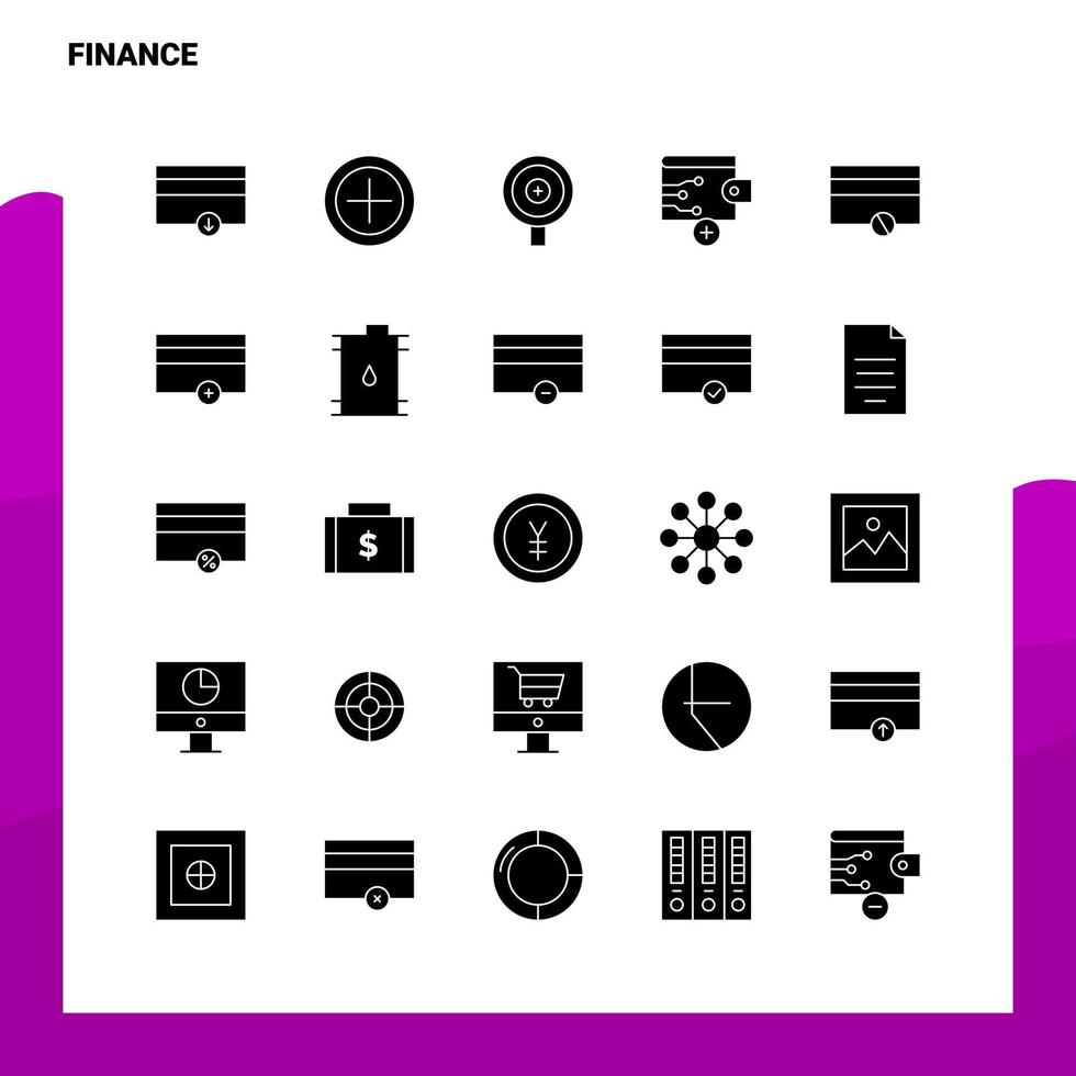 25 Finance Icon set Solid Glyph Icon Vector Illustration Template For Web and Mobile Ideas for business company