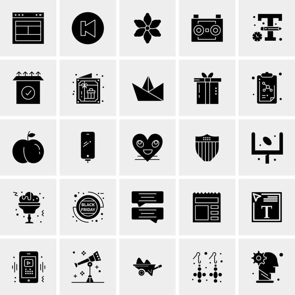 25 iconos de negocios universales vector ilustración de icono creativo para usar en proyectos relacionados con la web y dispositivos móviles