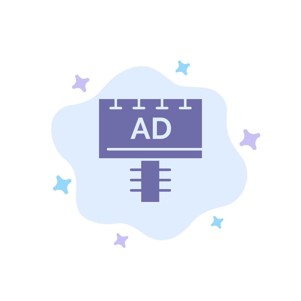 tablero de anuncios letrero de publicidad icono azul en el fondo de la nube abstracta vector