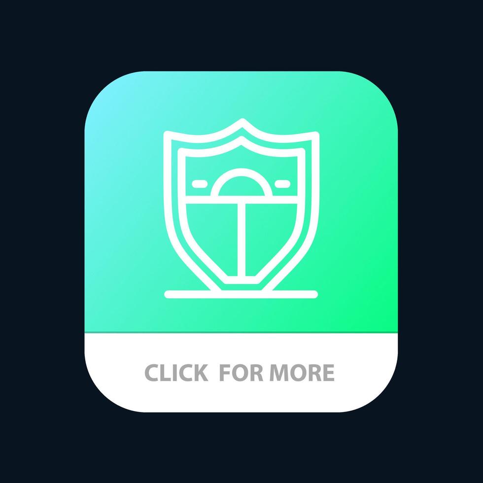 Shield Security Motivation Mobile App Button Android and IOS Line Version vector