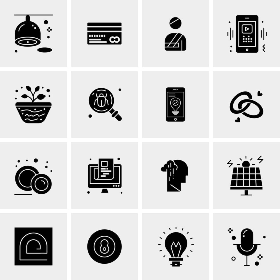 16 iconos de negocios universales vector ilustración de icono creativo para usar en proyectos relacionados con la web y dispositivos móviles