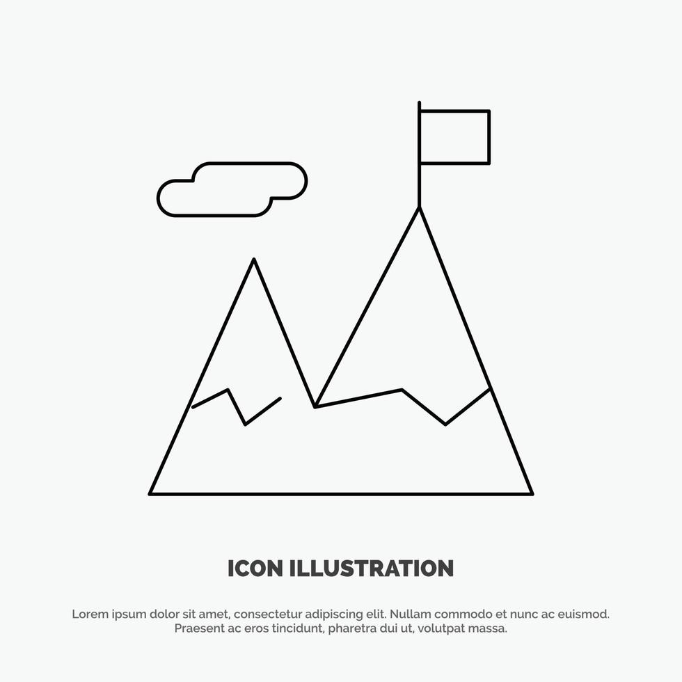 Accomplished Business Mission Motivation Line Icon Vector