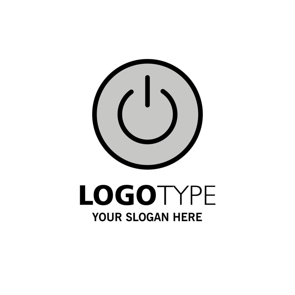 Interface On Power Ui User Business Logo Template Flat Color vector