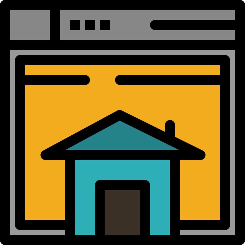 casa vender diseño web página sitio web color plano icono vector icono banner plantilla