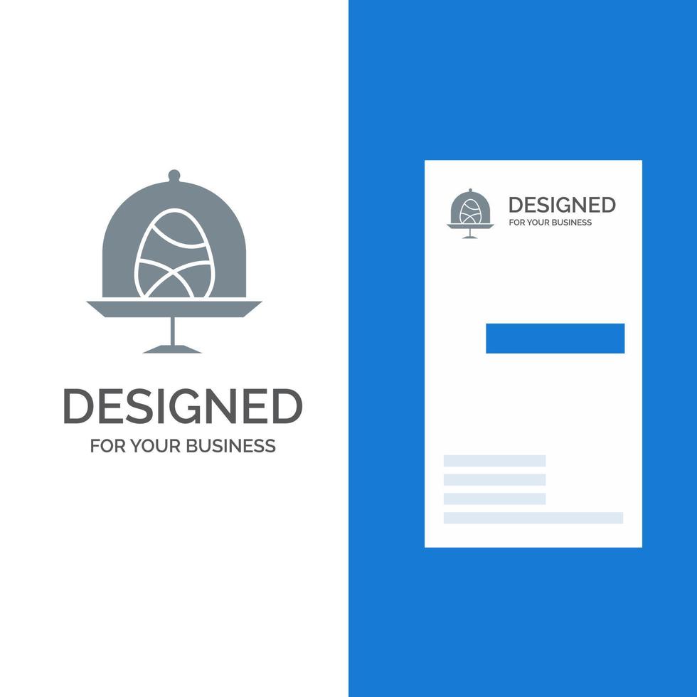 Disk Egg Food Easter Grey Logo Design and Business Card Template vector