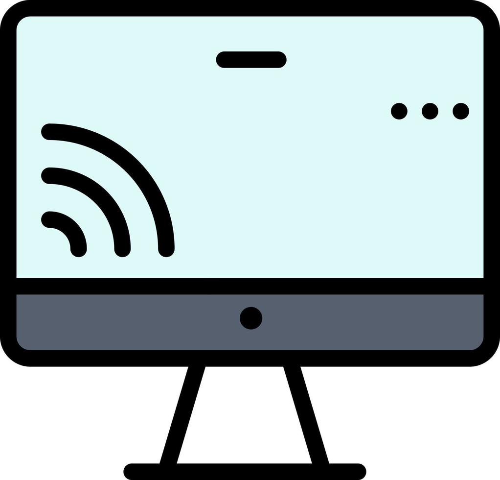 Screen Monitor Screen Wifi  Flat Color Icon Vector icon banner Template