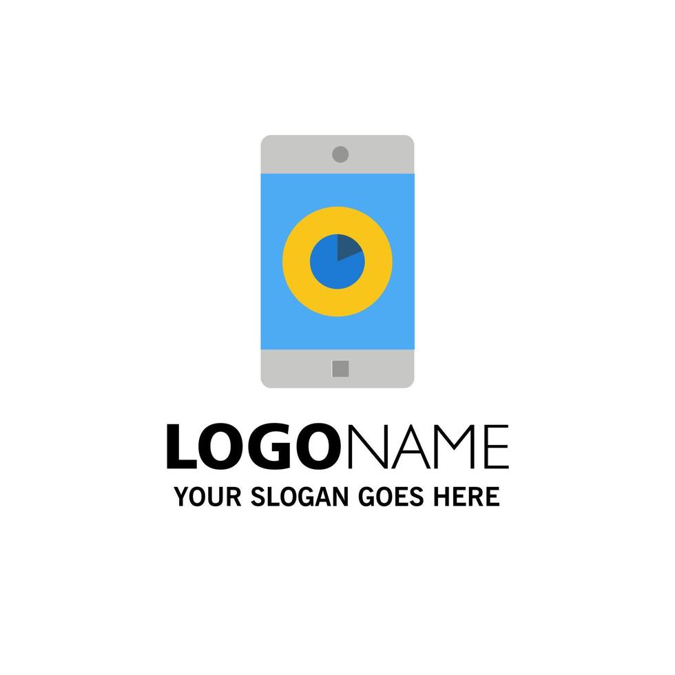 Application Mobile Mobile Application Time Business Logo Template Flat Color vector