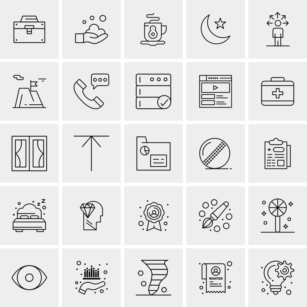 25 iconos de negocios universales vector ilustración de icono creativo para usar en proyectos relacionados con la web y dispositivos móviles