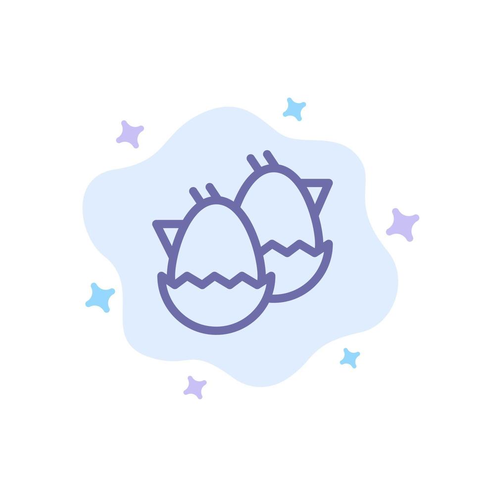 Egg Baby Easter Nature Blue Icon on Abstract Cloud Background vector