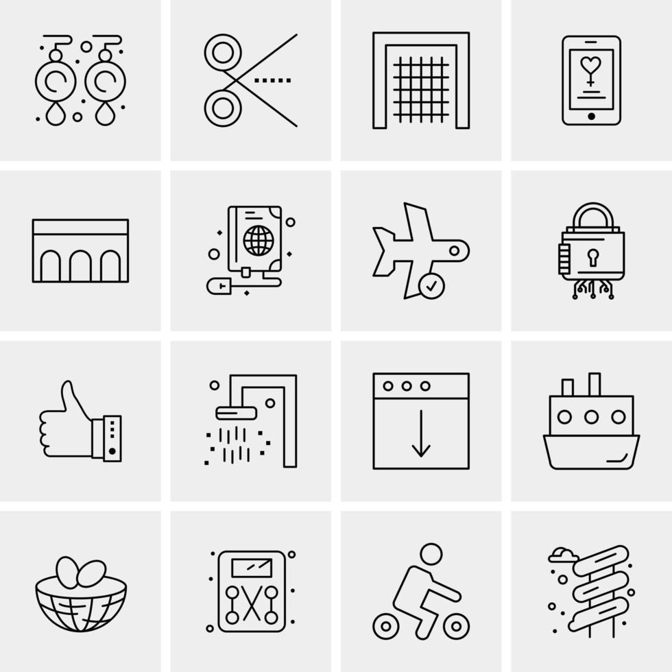 16 iconos de negocios universales vector ilustración de icono creativo para usar en proyectos relacionados con la web y dispositivos móviles