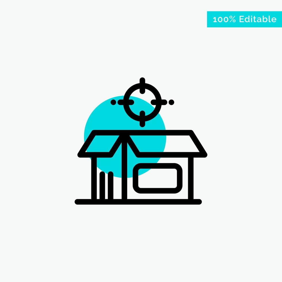 Open Product Box Open Box Product turquoise highlight circle point Vector icon