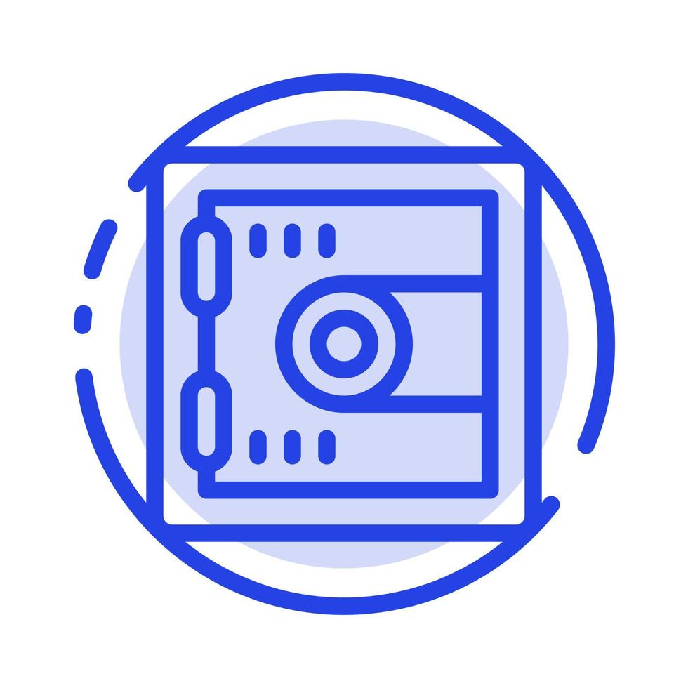 Locker Lock Motivation Blue Dotted Line Line Icon vector