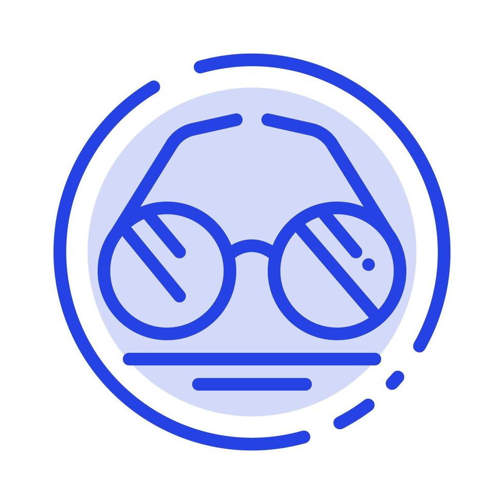 Glasses Eye View Spring Blue Dotted Line Line Icon vector