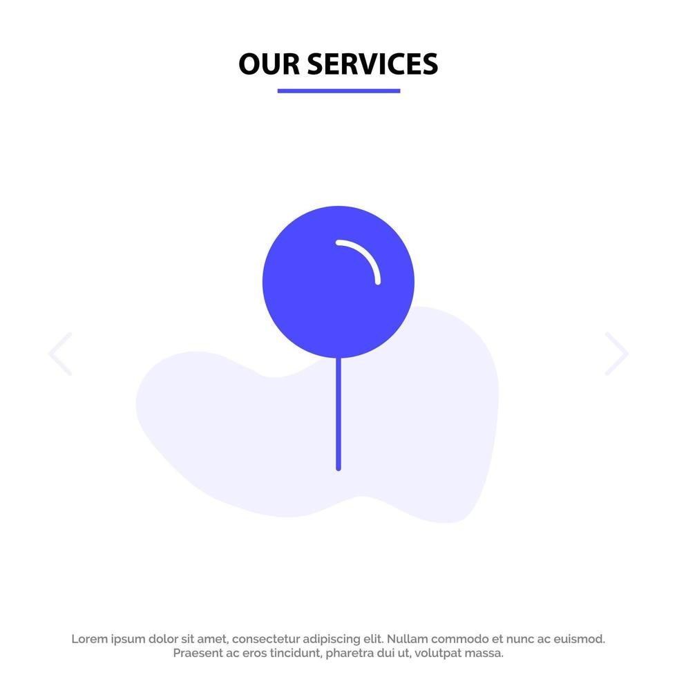 Our Services Location Map Pointer Pin Solid Glyph Icon Web card Template vector