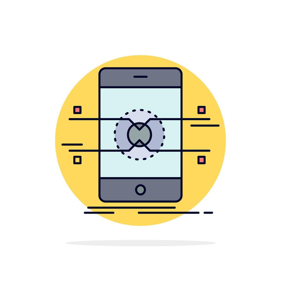 Api interface mobile phone smartphone Flat Color Icon Vector