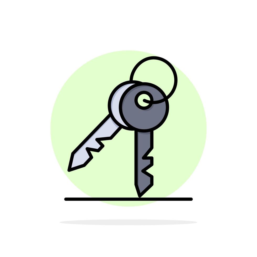 llave llaves sala de seguridad círculo abstracto fondo color plano icono vector