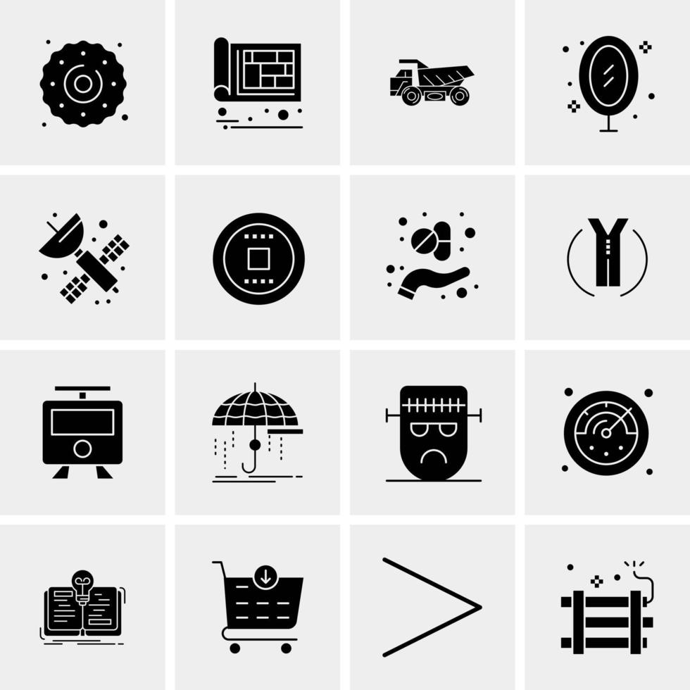 16 iconos de negocios universales vector ilustración de icono creativo para usar en proyectos relacionados con la web y dispositivos móviles