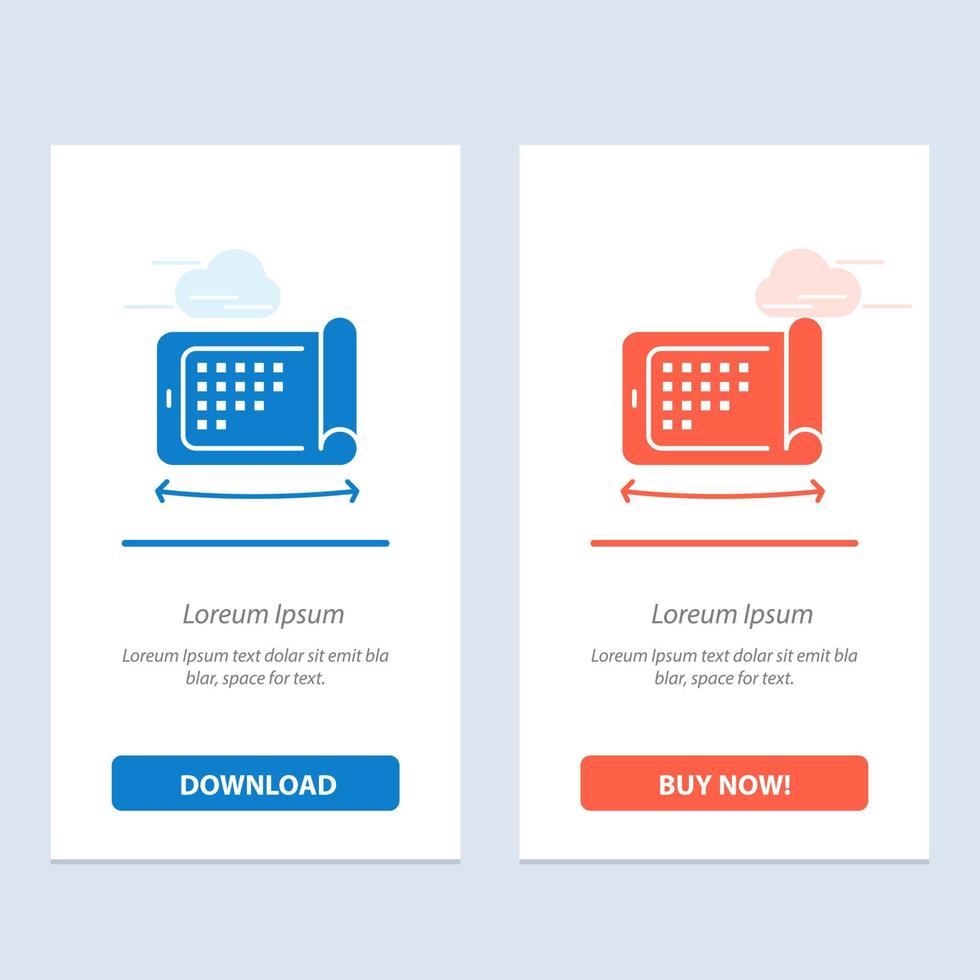 Mobile Display Technology Flexible  Blue and Red Download and Buy Now web Widget Card Template vector
