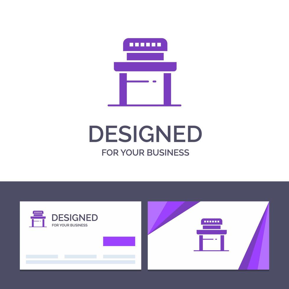 Creative Business Card and Logo template Desk Student Chair School Vector Illustration