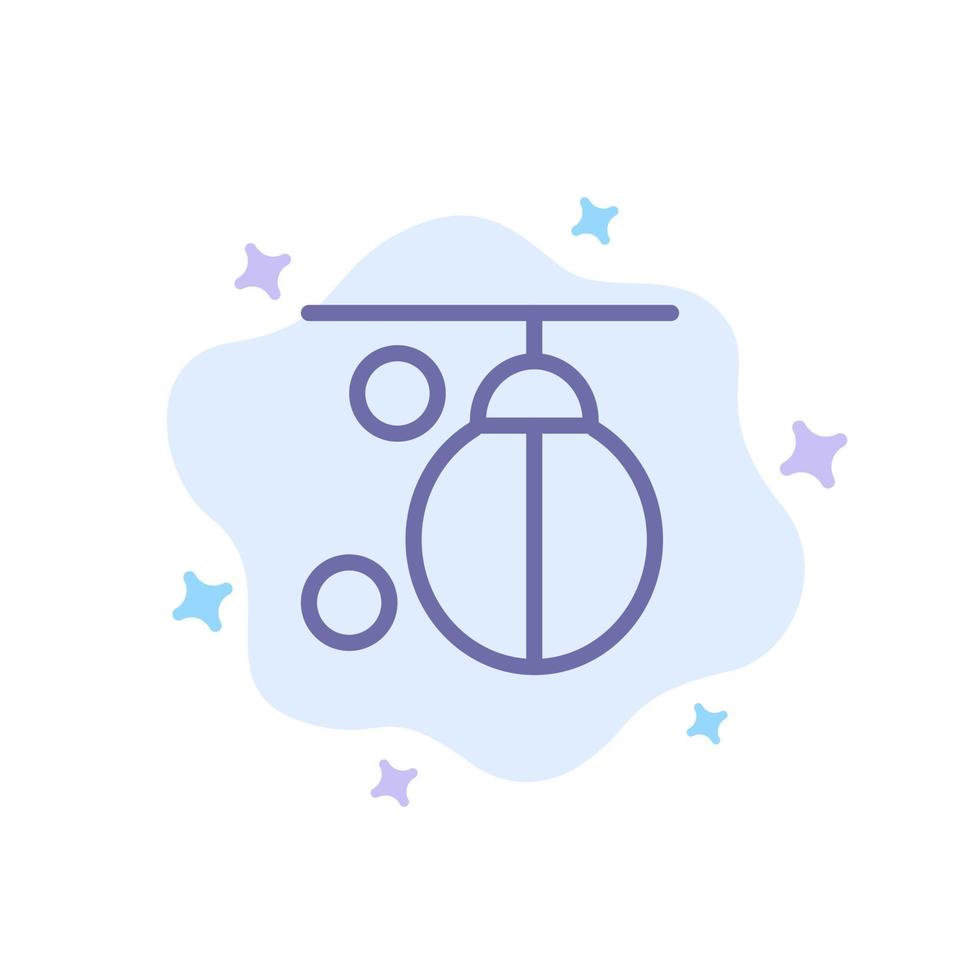 Bag Boxer Boxing Punching Training Blue Icon on Abstract Cloud Background vector