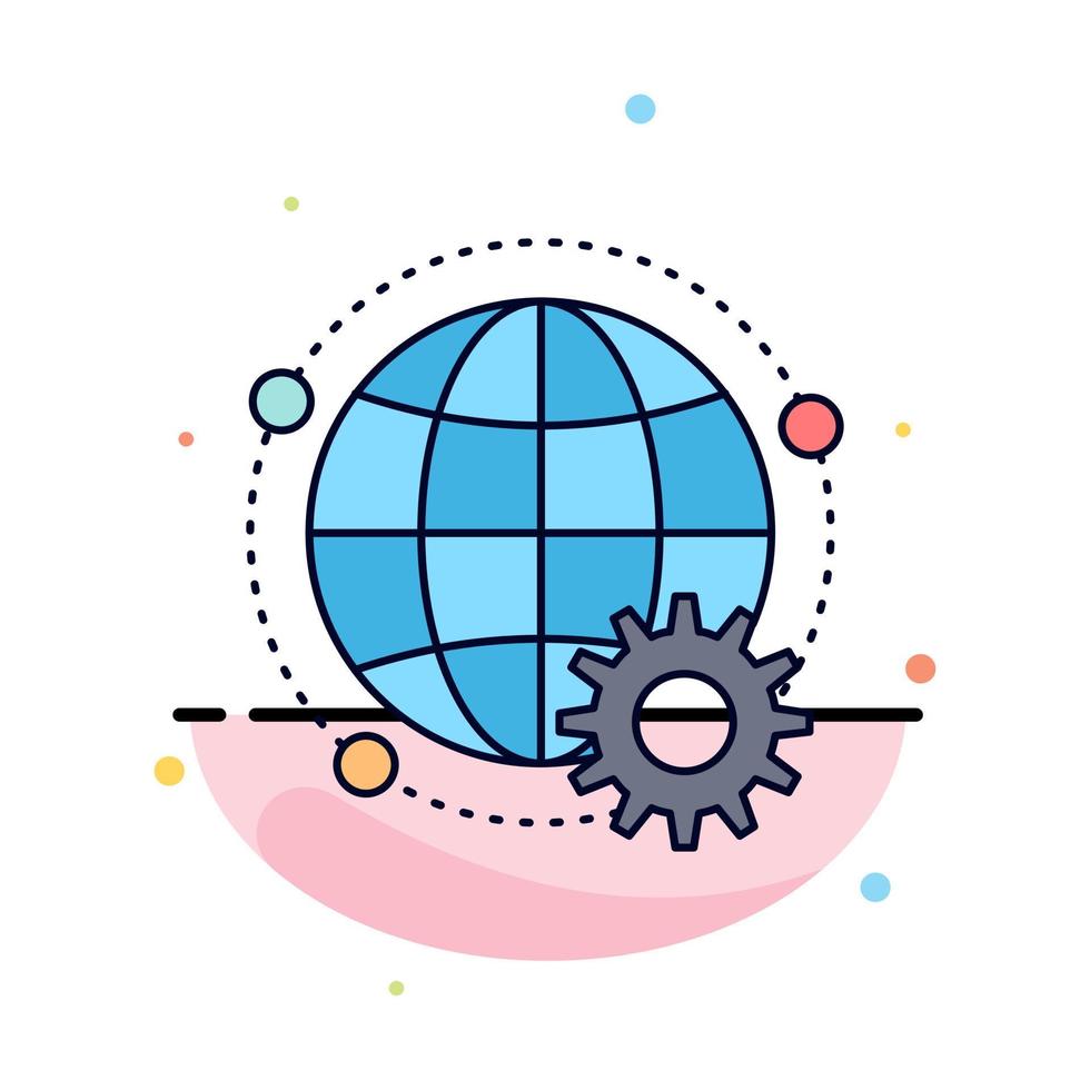 connected online world globe multiplayer Flat Color Icon Vector