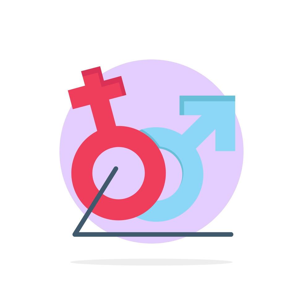 Men Women Sign Gander Identity Abstract Circle Background Flat color Icon vector
