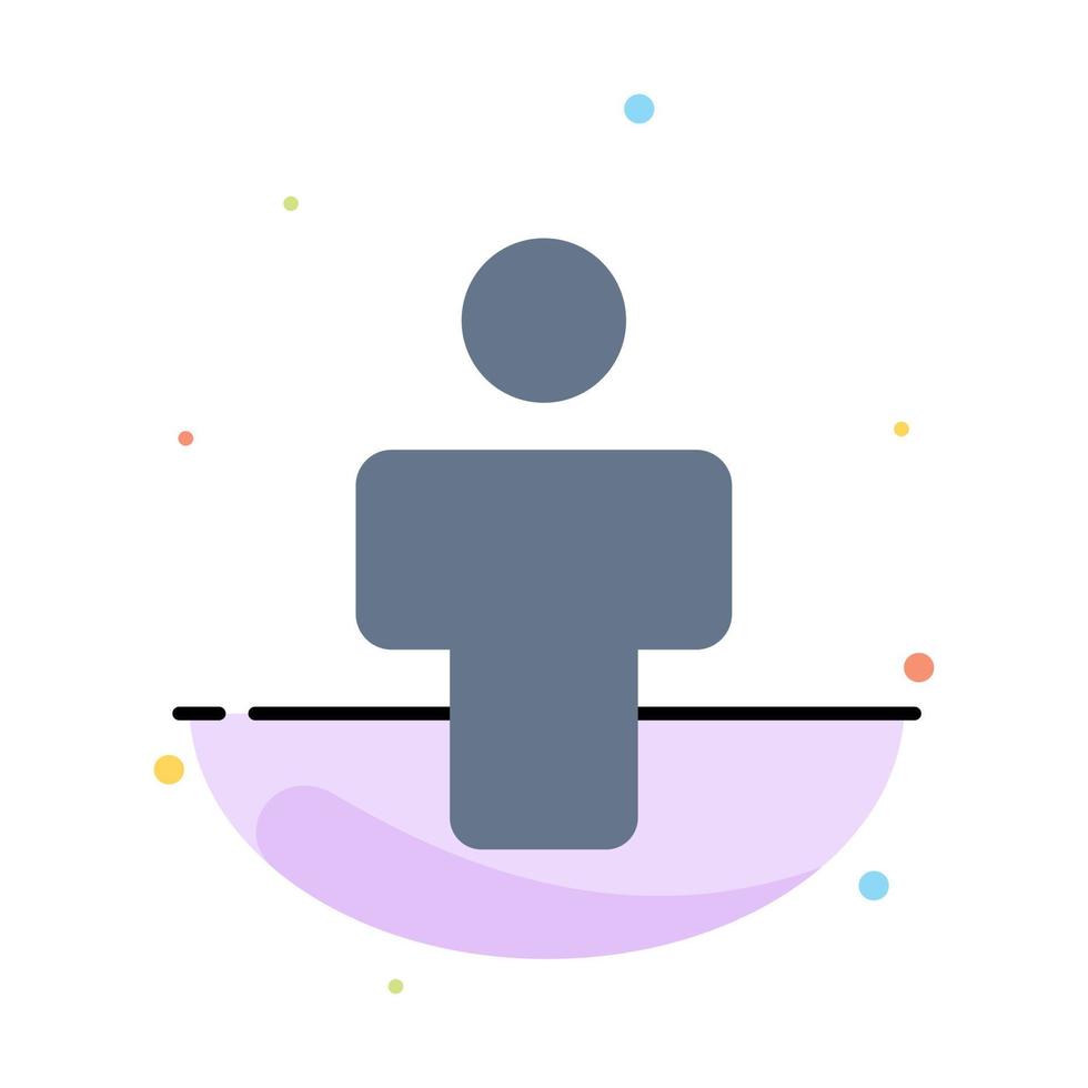 Avatar Male People Profile Abstract Flat Color Icon Template vector