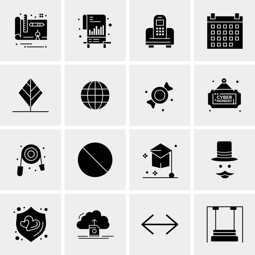 16 iconos de negocios universales vector ilustración de icono creativo para usar en proyectos relacionados con la web y dispositivos móviles