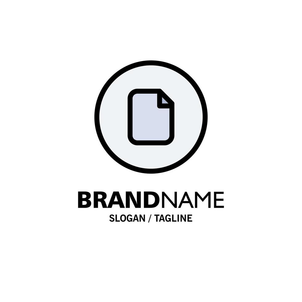 Document File Basic Ui Business Logo Template Flat Color vector