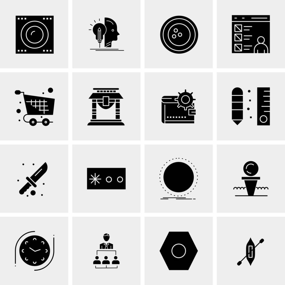 16 iconos de negocios universales vector ilustración de icono creativo para usar en proyectos relacionados con la web y dispositivos móviles