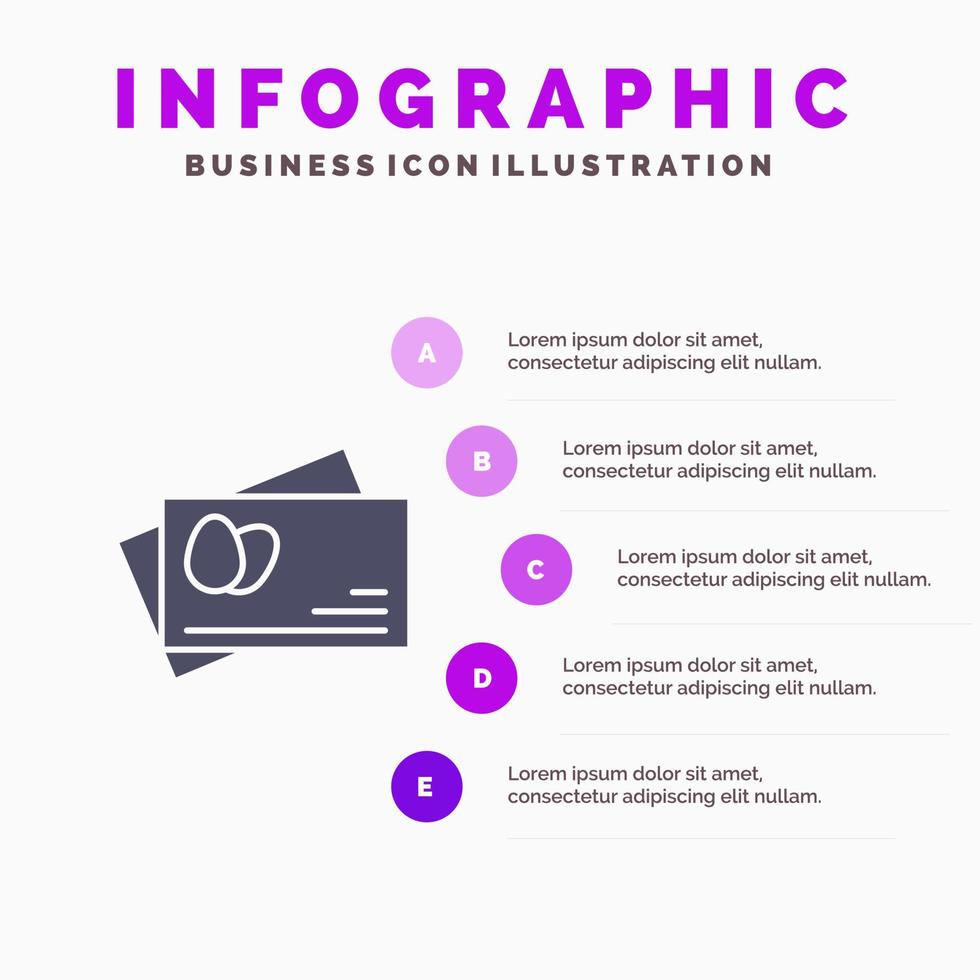 pasaporte huevo pascua sólido icono infografía 5 pasos presentación antecedentes vector