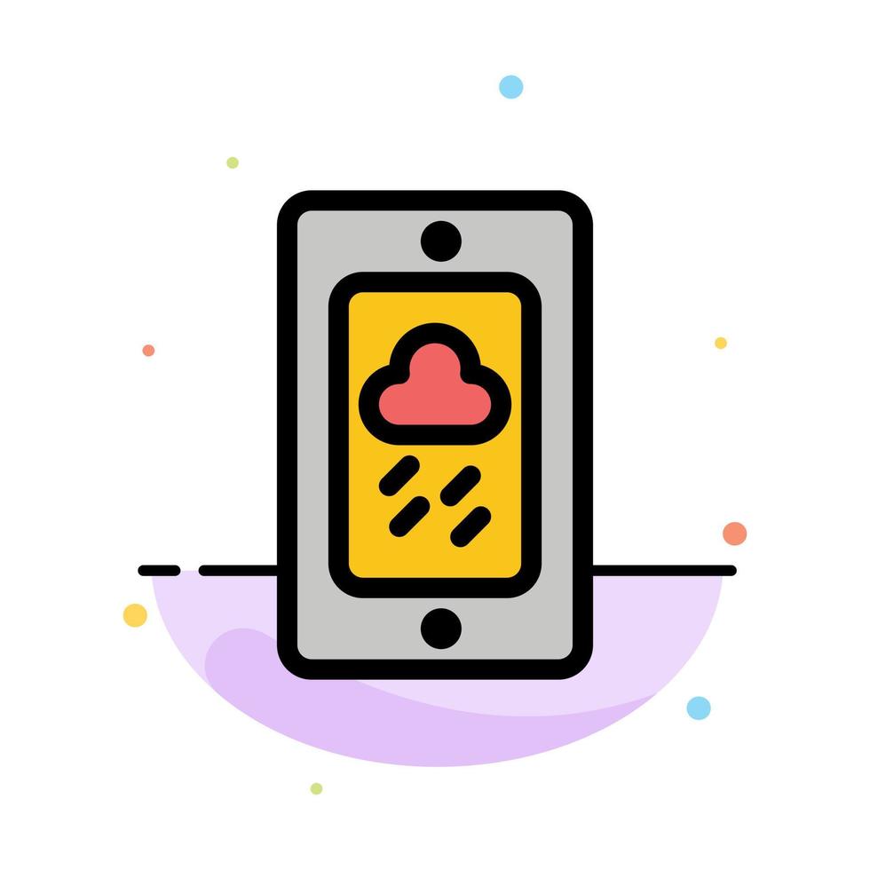 Mobile Chalk Weather Rainy Abstract Flat Color Icon Template vector