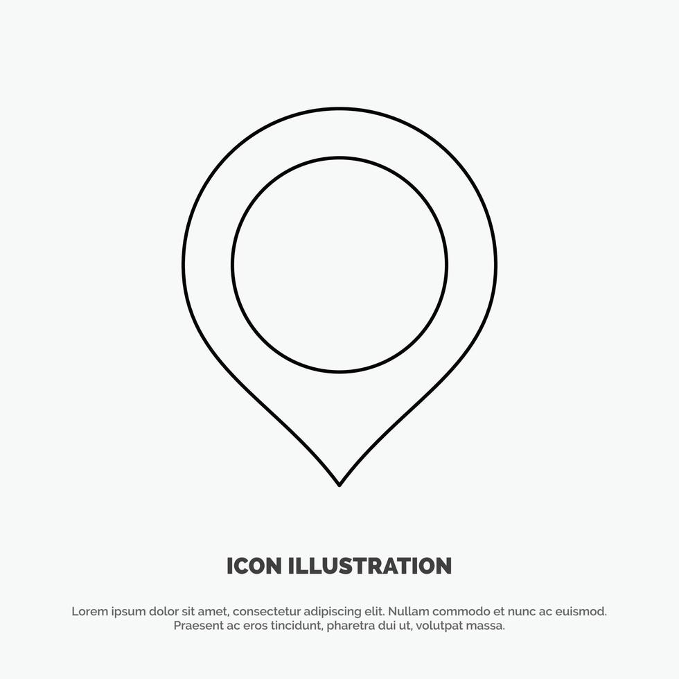 Location Map Marker Mark Line Icon Vector
