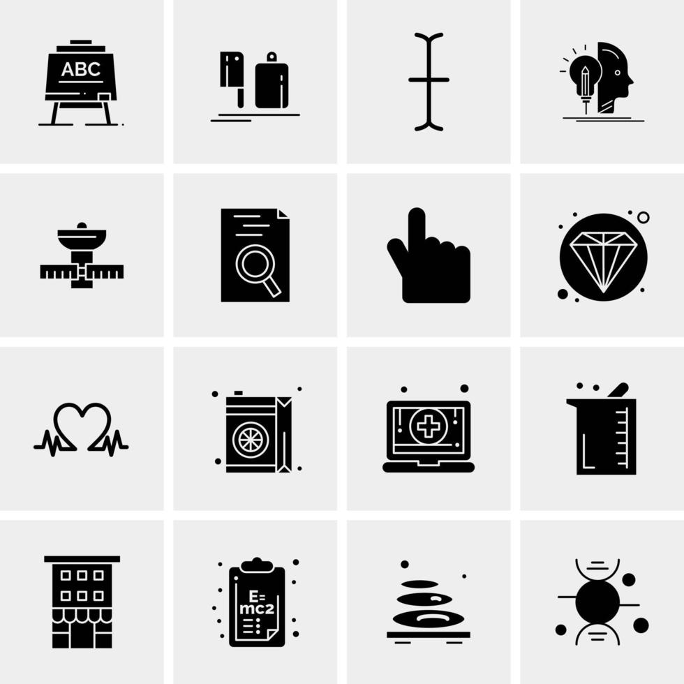 16 iconos de negocios universales vector ilustración de icono creativo para usar en proyectos relacionados con la web y dispositivos móviles