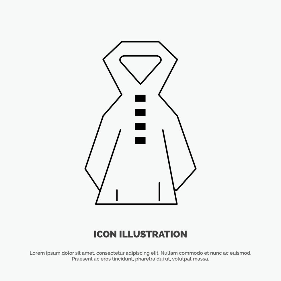 Clothing Rain Rainy Line Icon Vector