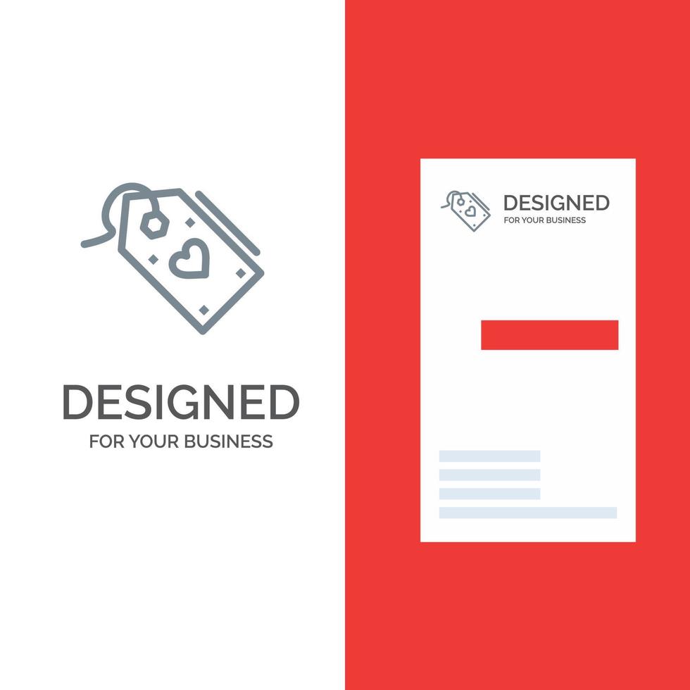 Tag Sale Valentine Discount Offer Grey Logo Design and Business Card Template vector