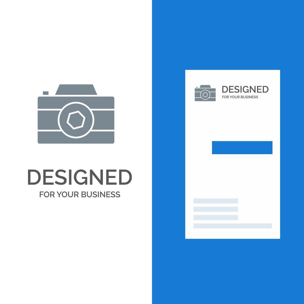 Camera Image Picture Photo Grey Logo Design and Business Card Template vector