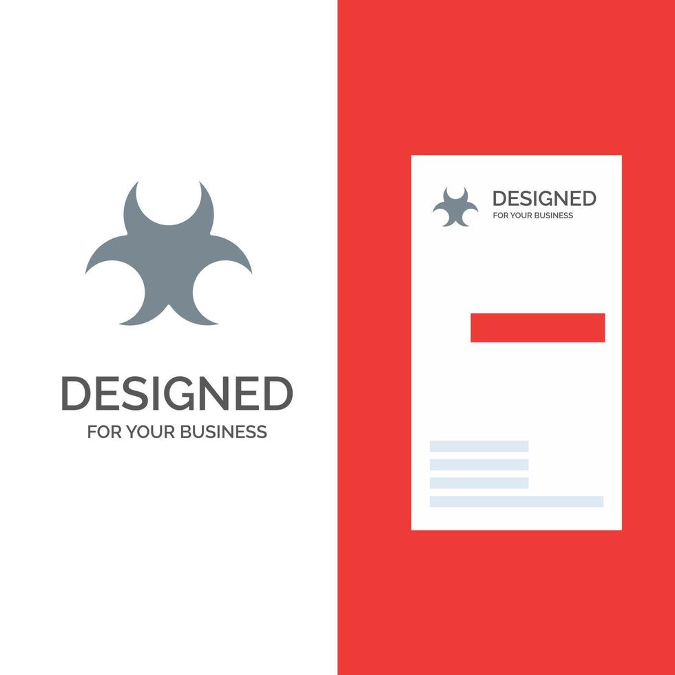 diseño de logotipo gris de ciencia de signo de peligro biológico y plantilla de tarjeta de visita vector