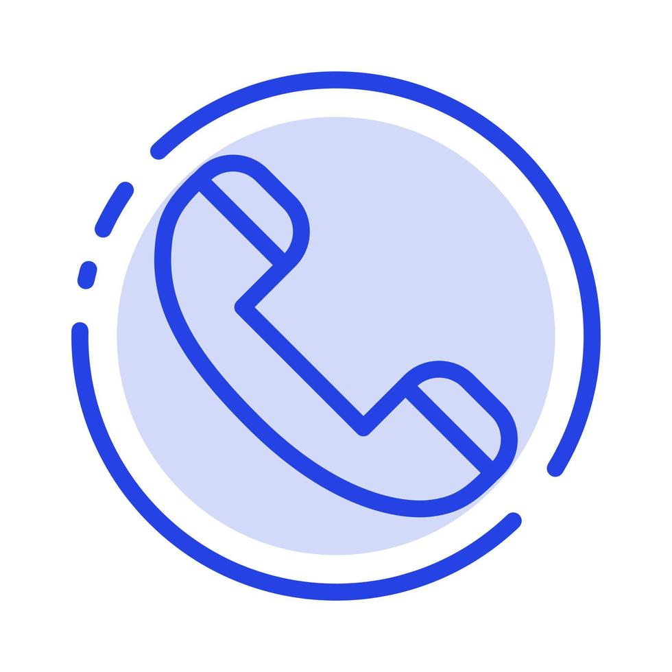 Call Contact Phone Telephone Blue Dotted Line Line Icon vector