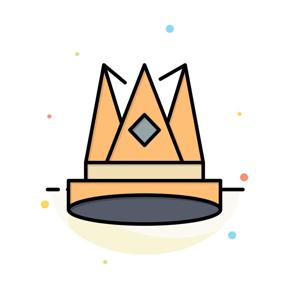 Crown King Empire First Position Achievement Abstract Flat Color Icon Template vector