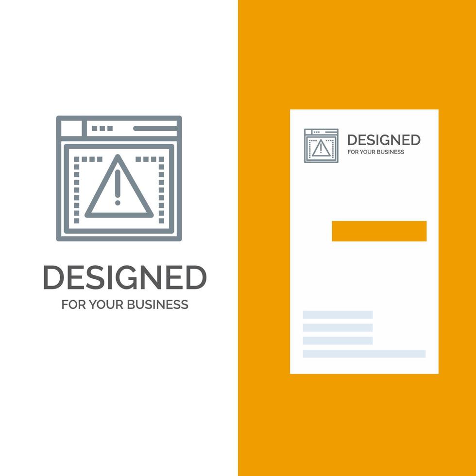 Computing Coding Error Grey Logo Design and Business Card Template vector