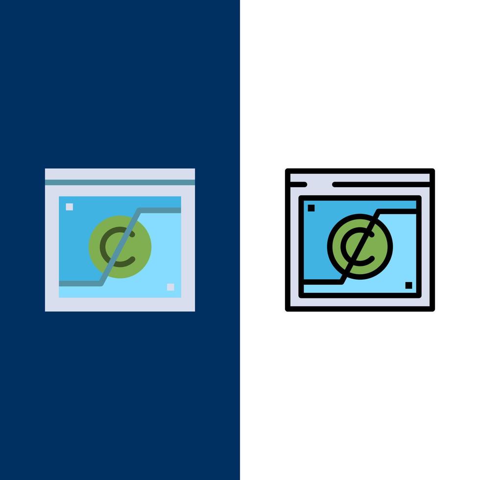Business Copyright Digital Domain Law  Icons Flat and Line Filled Icon Set Vector Blue Background