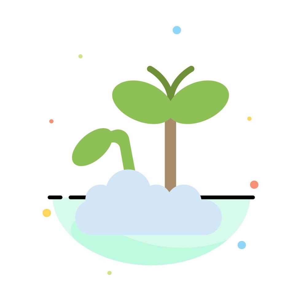 Growth Increase Maturity Plant Abstract Flat Color Icon Template vector
