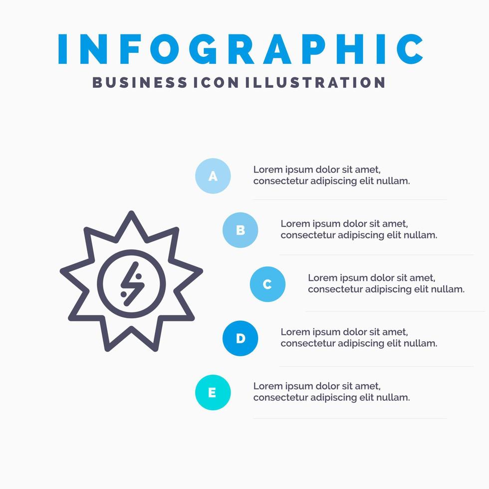 Energy Solar Energy Power Line icon with 5 steps presentation infographics Background vector