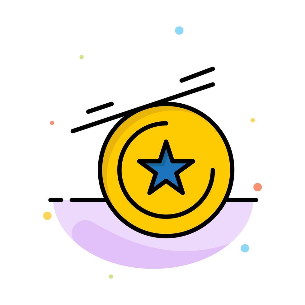 Star Medal Abstract Flat Color Icon Template vector