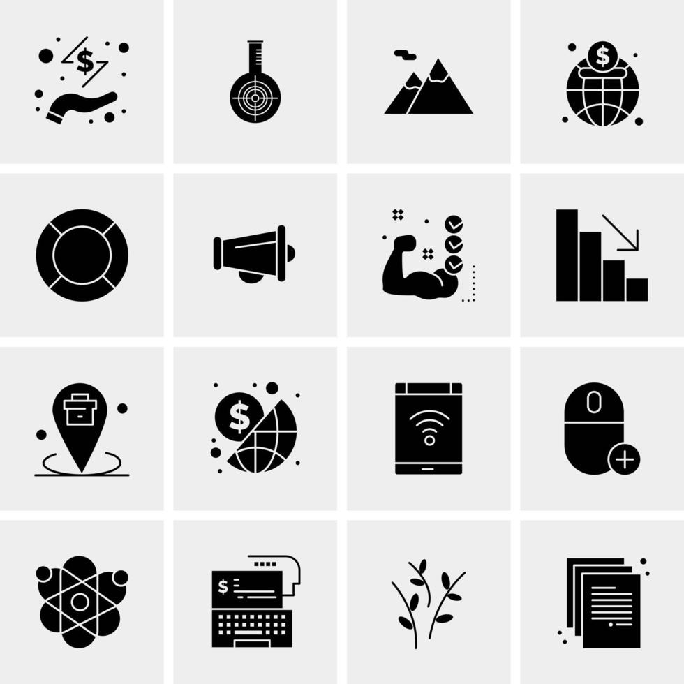 16 Universal Business Icons Vector Creative Icon Illustration to use in web and Mobile Related project