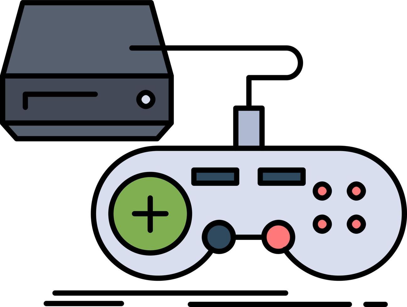 consola juego juegos playstation jugar color plano icono vector