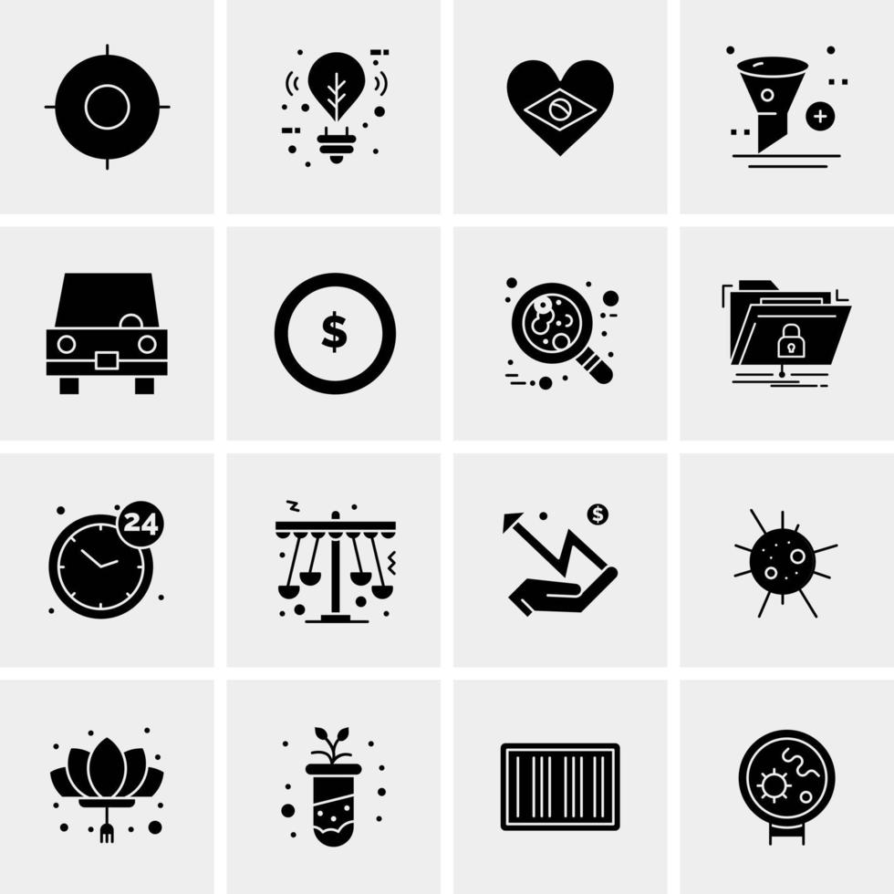 16 iconos de negocios universales vector ilustración de icono creativo para usar en proyectos relacionados con la web y dispositivos móviles